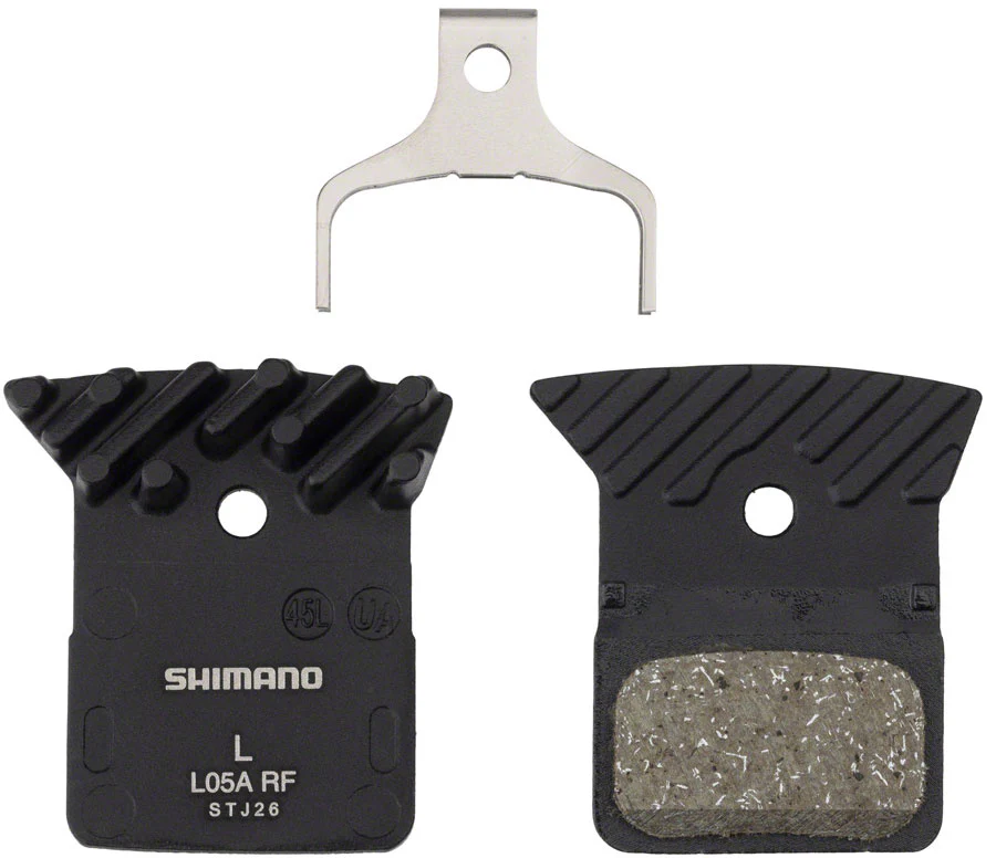Shimano Disc Brake Pad and Spring - Resin Compound - Finned Alloy Back Plate -  L05A-RF