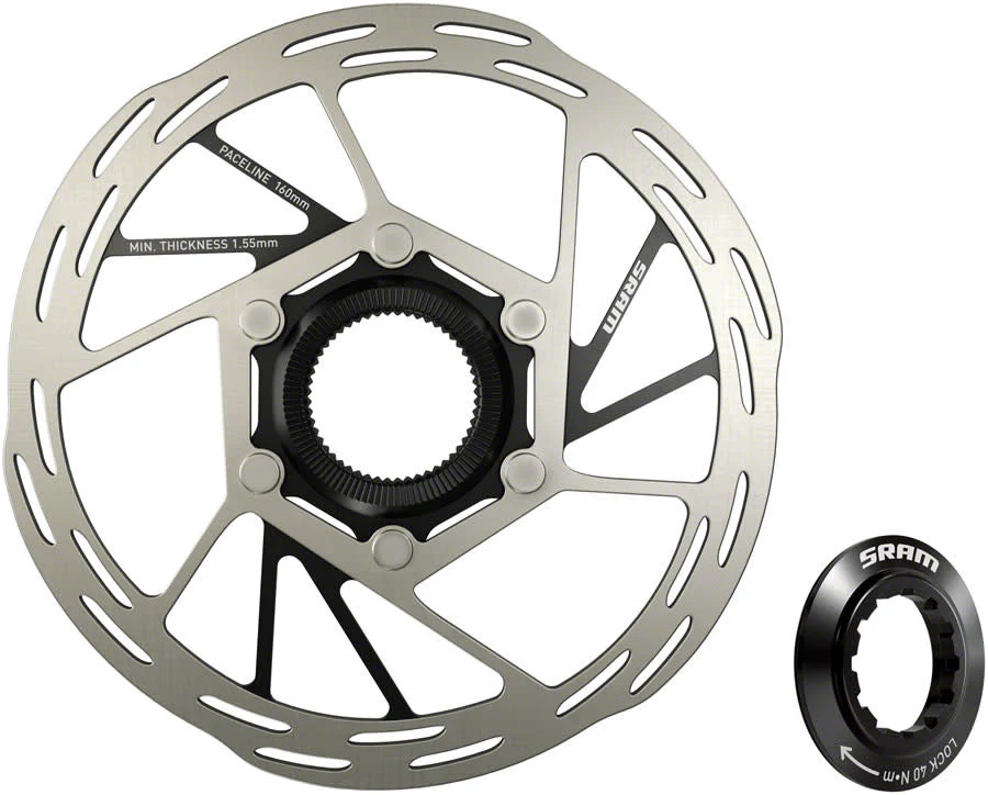 SRAM Paceline Disc Brake Rotor - 160mm - Center Lock - Includes Lockring