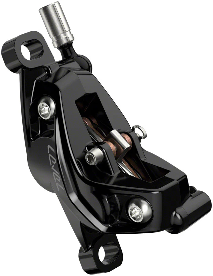 SRAM Level Silver Stealth Disc Brake and Lever - Post Mount, 4-Piston, Aluminum Lever, SS Hardware, Black, C1 - Image 3